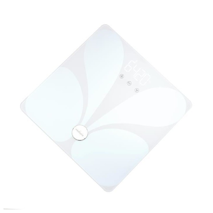 Pese personne connecté – medisana BS 412 – Impédancemetre – Bluetooth – Analyse corporelle – 180kg max