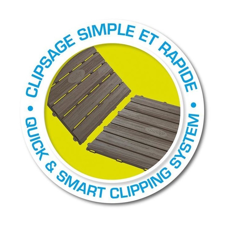 Smoby - Set de 6 dalles - Plancher de Maison - Anti-UV - 45x45cm - Effet texturé bois - Plastique 100% recyclé - Fabriqué en Smoby - Set de 6 dalles - Plancher de Maison - Anti-UV - 45x45cm - Effet texturé bois - Plastique 100% recyclé - Fabriqué en