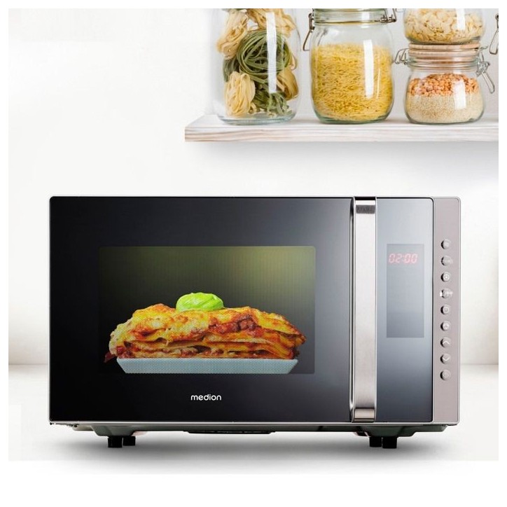 Micro-ondes combiné MEDION MD17495 - 23L - 800W - 1200W Grill - Pose libre - Argent