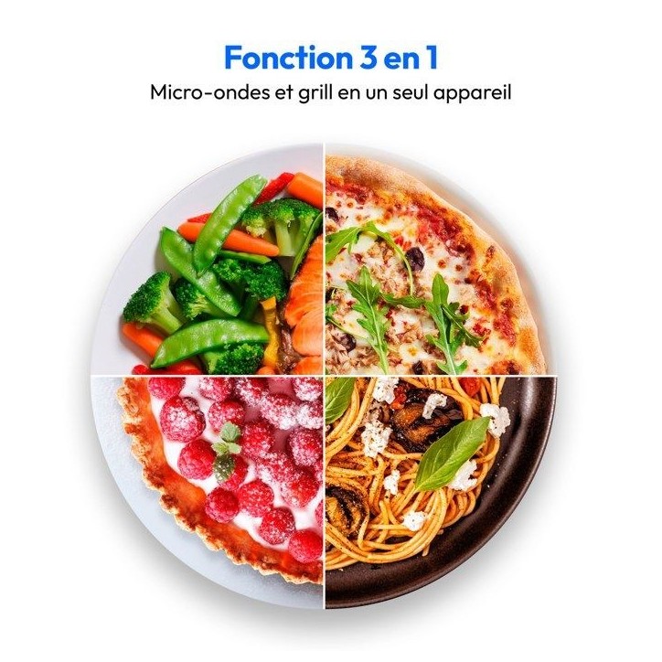 Micro-ondes combiné MEDION MD17495 - 23L - 800W - 1200W Grill - Pose libre - Argent