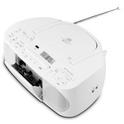 Radio CD K7 - MEDION - FM - 2x3W RMS - Blanc