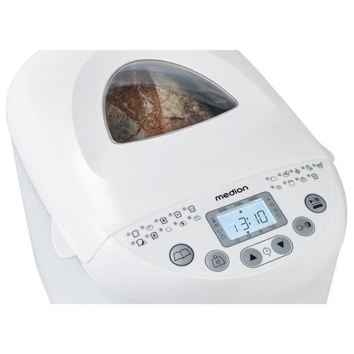 Machine a Pain - MEDION - 50073723 - 550 W - 19 programmes - Hublot - Blanc Machine a Pain - MEDION - 50073723 - 550 W - 19 programmes - Hublot - Blanc