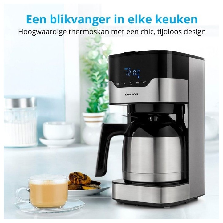 Cafetiere filtre programmable avec carafe - MEDION - MD 18458 - isotherme - 900W - 1,2 L Cafetiere filtre programmable avec carafe - MEDION - MD 18458 - isotherme - 900W - 1,2 L
