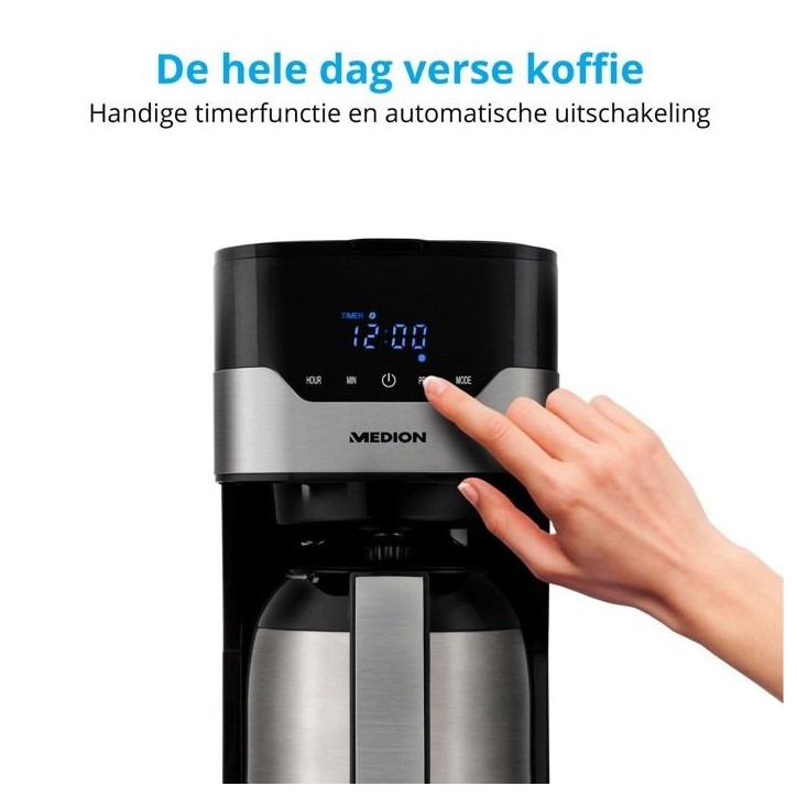 Cafetiere filtre programmable avec carafe - MEDION - MD 18458 - isotherme - 900W - 1,2 L Cafetiere filtre programmable avec carafe - MEDION - MD 18458 - isotherme - 900W - 1,2 L