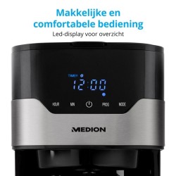 Cafetiere filtre programmable avec carafe - MEDION - MD 18458 - isothe
