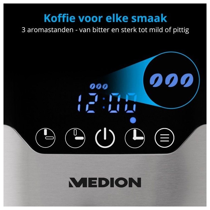 Cafetiere filtre programmable avec carafe - MEDION - MD 18458 - isotherme - 900W - 1,2 L Cafetiere filtre programmable avec carafe - MEDION - MD 18458 - isotherme - 900W - 1,2 L