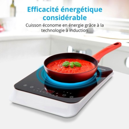 Plaque de cuisson a induction posable - MEDION - 1 feu - 2000 W - 29 x 38,5 x 6,3 cm - MD18490