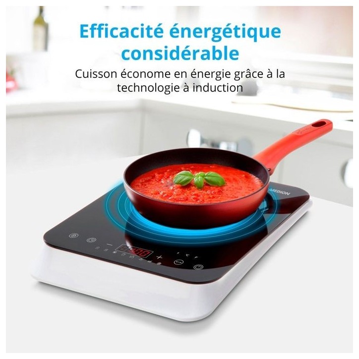 Plaque de cuisson a induction posable - MEDION - 1 feu - 2000 W - 29 x 38,5 x 6,3 cm - MD18490 Plaque de cuisson a induction posable - MEDION - 1 feu - 2000 W - 29 x 38,5 x 6,3 cm - MD18490