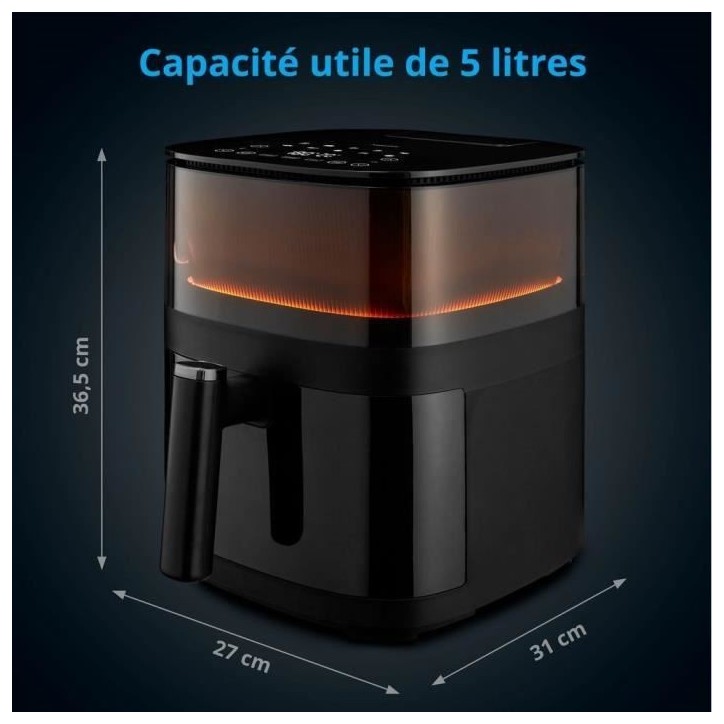 Friteuse a air chaud sans huile - MD 11780 - Température jusqu'a 230 °C - 10 programmes - 5 L - 1500 Watt Friteuse a air chaud sans huile - MD 11780 - Température jusqu'a 230 °C - 10 programmes - 5 L - 1500 Watt