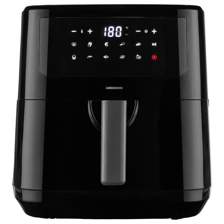 Friteuse a Air Chaud - MEDION - 50072999 - 2150 W - Ecran tactile - 9 programmes - Noir Friteuse a Air Chaud - MEDION - 50072999 - 2150 W - Ecran tactile - 9 programmes - Noir