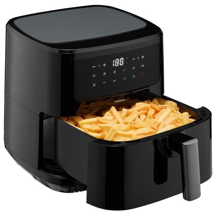 Friteuse a Air Chaud - MEDION - 50072999 - 2150 W - Ecran tactile - 9 programmes - Noir Friteuse a Air Chaud - MEDION - 50072999 - 2150 W - Ecran tactile - 9 programmes - Noir