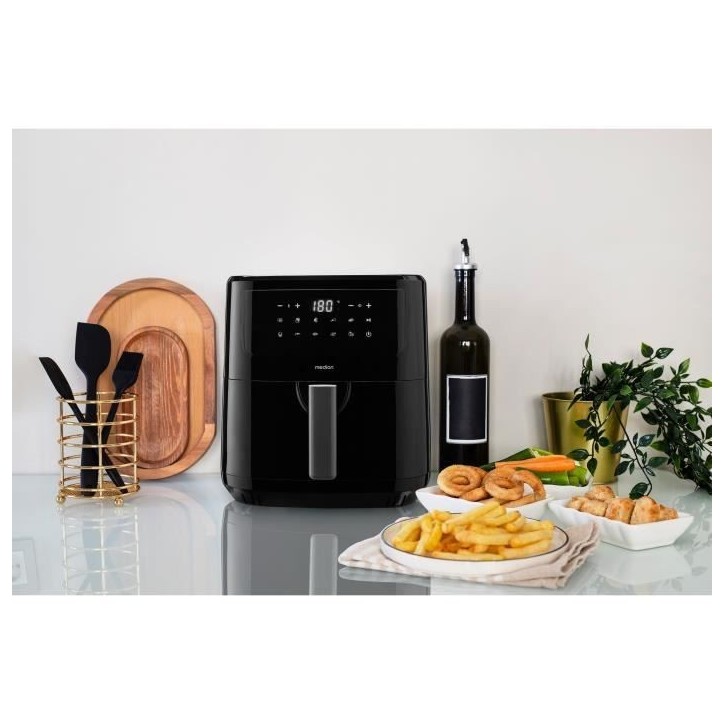 Friteuse a Air Chaud - MEDION - 50072999 - 2150 W - Ecran tactile - 9 programmes - Noir Friteuse a Air Chaud - MEDION - 50072999 - 2150 W - Ecran tactile - 9 programmes - Noir