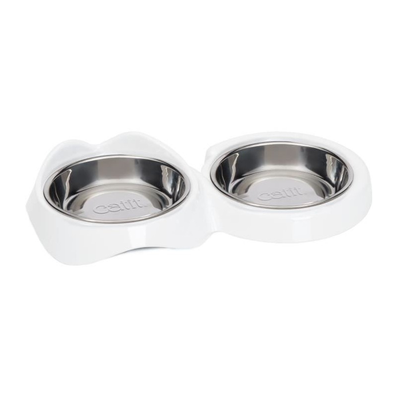 Gamelle pour chat - CATIT - PIXI - 2 x 200ml - Double - Bols en acier Gamelle pour chat - CATIT - PIXI - 2 x 200ml - Double - Bols en acier