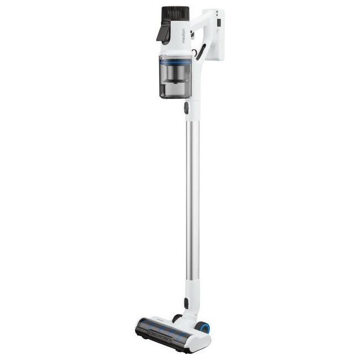 MEDION P400 W - Aspirateur Balai sans Fil - Puissance Aspiration 26 kPa - Filtre HEPA - Accessoires intégrés - 3 niveaux Puiss MEDION P400 W - Aspirateur Balai sans Fil - Puissance Aspiration 26 kPa - Filtre HEPA - Accessoires intégrés - 3 niveaux Puiss