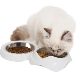 Gamelle pour chat - CATIT - PIXI - 2 x 200ml - Double - Bols en acier