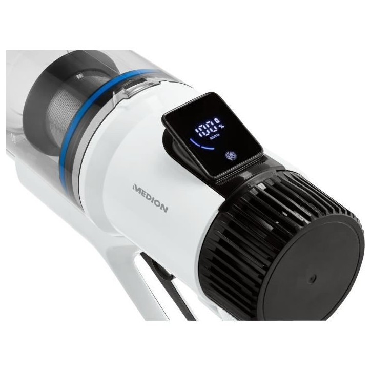 MEDION P350 - Aspirateur Balai sans Fil - Puissance 24 kPa / 350W - Capteur de poussiere - HEPA H13 - Ecran Tactile LED MEDION P350 - Aspirateur Balai sans Fil - Puissance 24 kPa / 350W - Capteur de poussiere - HEPA H13 - Ecran Tactile LED