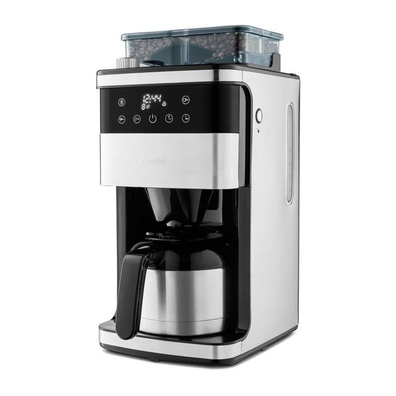 Cafetiere Filtre Digitale Isotherme avec Broyeur - MEDION - 1000W - 1,