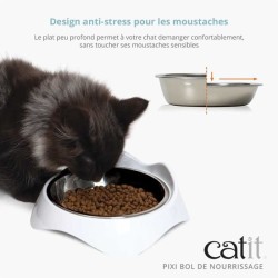 Gamelle pour chat - CATIT - PIXI - 2 x 200ml - Double - Bols en acier