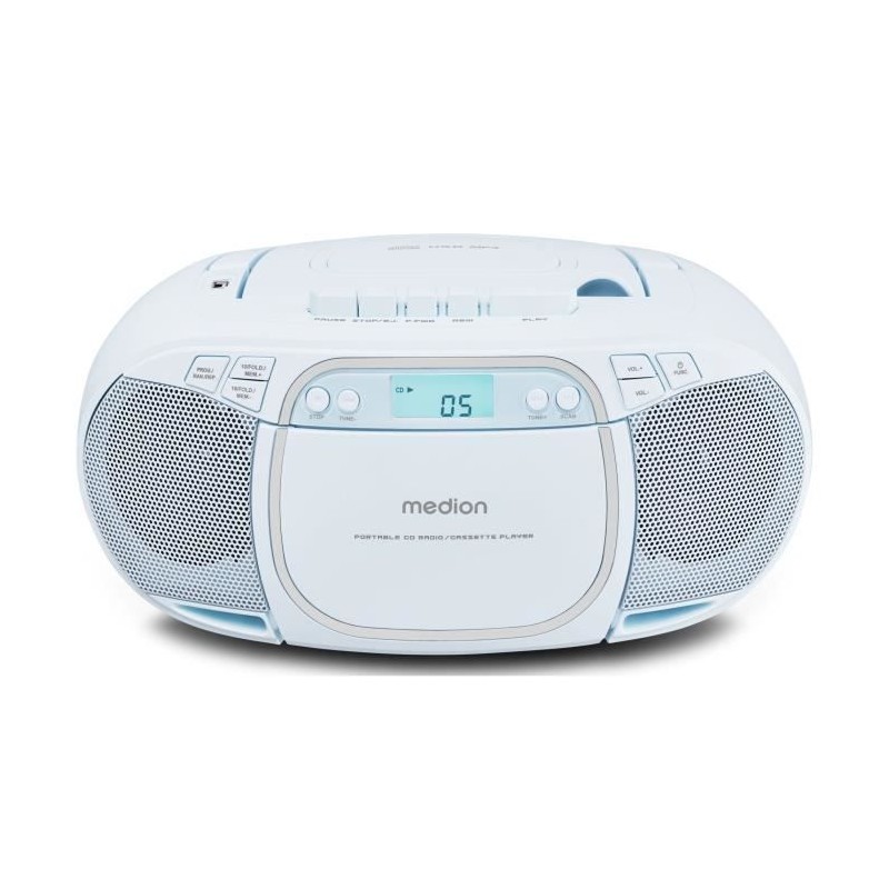 Radio CD - MEDION - FM - 2x2,2W RMS - Bleu Radio CD - MEDION - FM - 2x2,2W RMS - Bleu