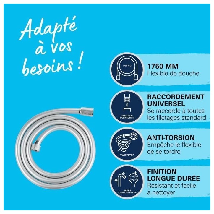 Flexible de douche - support de douchette - pommeau de douche Grohe - 27506001