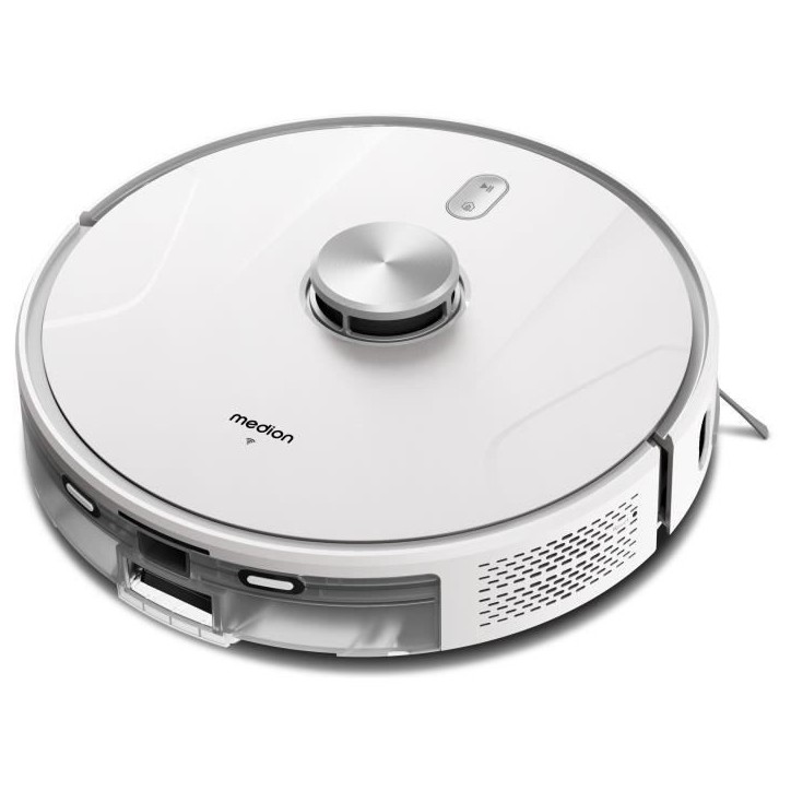 MEDION X41 SW+ - Robot Aspirateur Laveur avec station de Vidage - 200 min - Aspiration Puissante de 8000 Pa - Navigation Laser