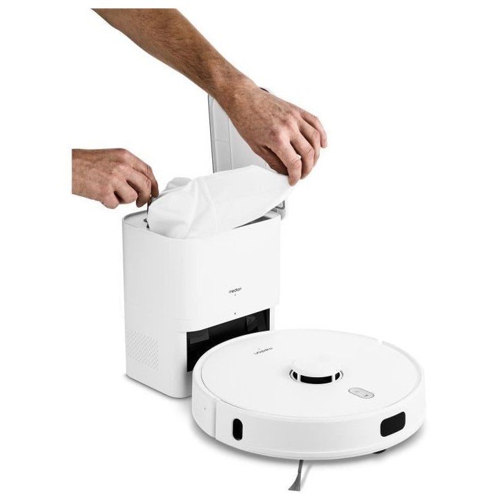 MEDION X41 SW+ - Robot Aspirateur Laveur avec station de Vidage - 200 min - Aspiration Puissante de 8000 Pa - Navigation Laser
