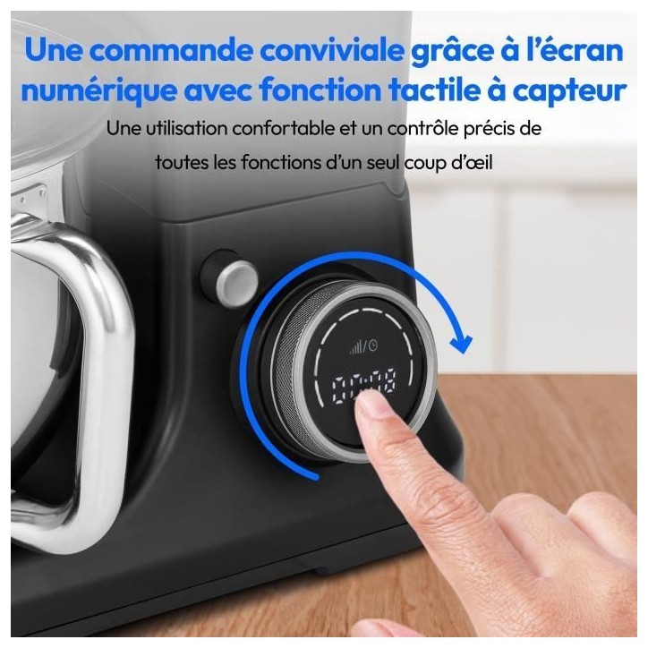 Robot pâtissier - MEDION - MD18420 - 1200 W - 5 L - 8 vitesses - Bol a glace - Noir Robot pâtissier - MEDION - MD18420 - 1200 W - 5 L - 8 vitesses - Bol a glace - Noir