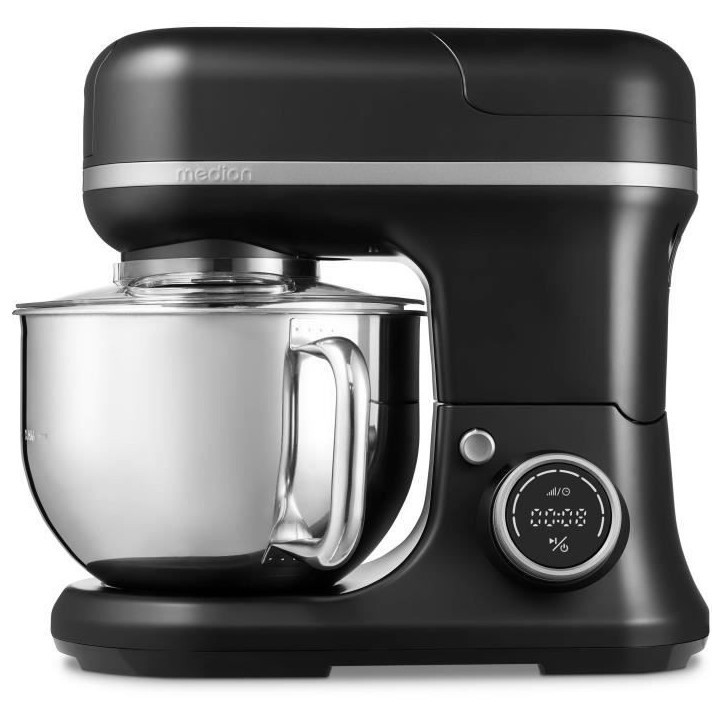 Robot pâtissier 3-en-1- MEDION - MD18430 - 1200 W - 5 L - 8 vitesses - Fonction hachoir - Noir