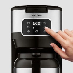 Cafetiere Filtre Digitale Isotherme - MEDION - 900W - 1,2L - Silver
