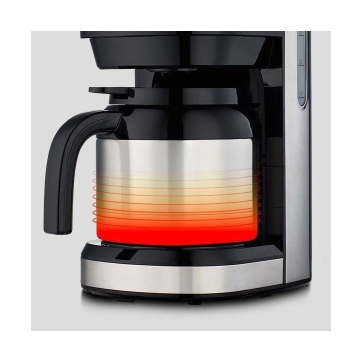 Cafetiere Filtre Digitale Isotherme - MEDION - 900W - 1,2L - Silver