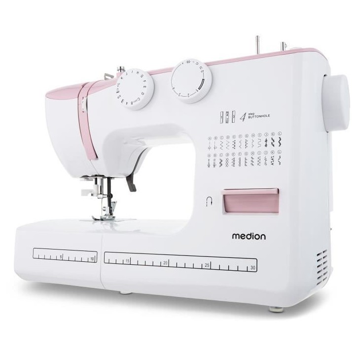 Machine a Coudre - MEDION - SM 60 - 62W - 24 Points + Points Doubles - 700 tr/min - LED - Rose Machine a Coudre - MEDION - SM 60 - 62W - 24 Points + Points Doubles - 700 tr/min - LED - Rose