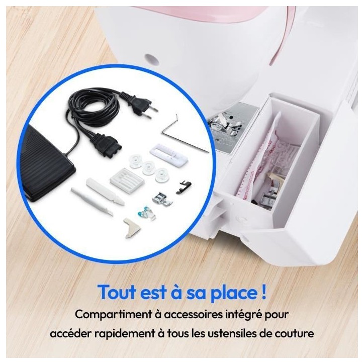 Machine a Coudre - MEDION - SM 60 - 62W - 24 Points + Points Doubles - 700 tr/min - LED - Rose Machine a Coudre - MEDION - SM 60 - 62W - 24 Points + Points Doubles - 700 tr/min - LED - Rose
