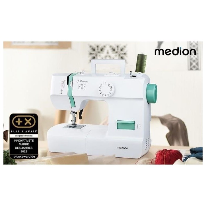 Machine a Coudre - MEDION - SM 70 - 71W - 12 Points - 700 tr/min – LED - Turquoise Machine a Coudre - MEDION - SM 70 - 71W - 12 Points - 700 tr/min – LED - Turquoise