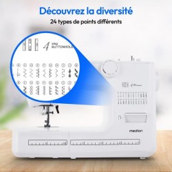Machine a Coudre - MEDION - SM 60 - 62W - 24 Points + Points Doubles -