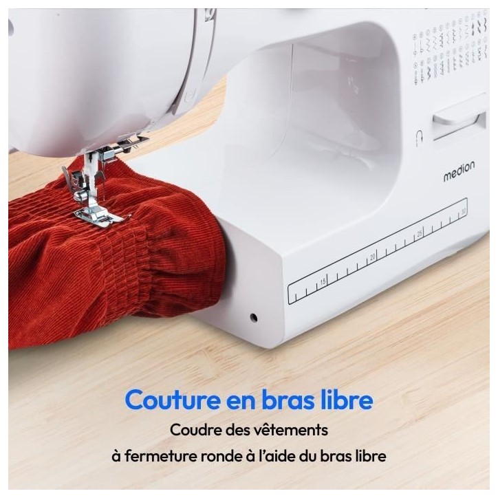 Machine a Coudre - MEDION - SM 60 - 62W - 24 Points + Points Doubles - 700 tr/min - LED - Blanc