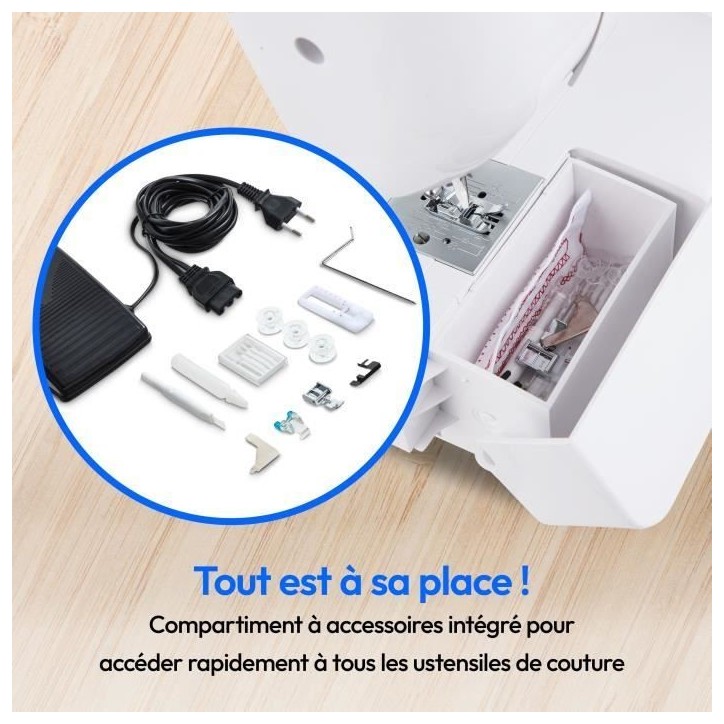 Machine a Coudre - MEDION - SM 60 - 62W - 24 Points + Points Doubles - 700 tr/min - LED - Blanc