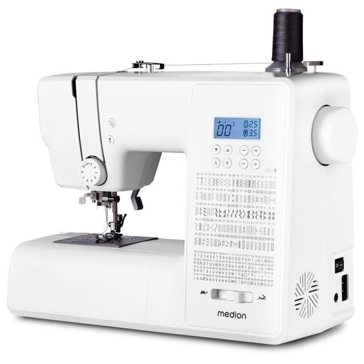 Machine a Coudre Numérique - MEDION - SD 36 - 38W - 270 Points - 700 tr/min - LED - Blanc