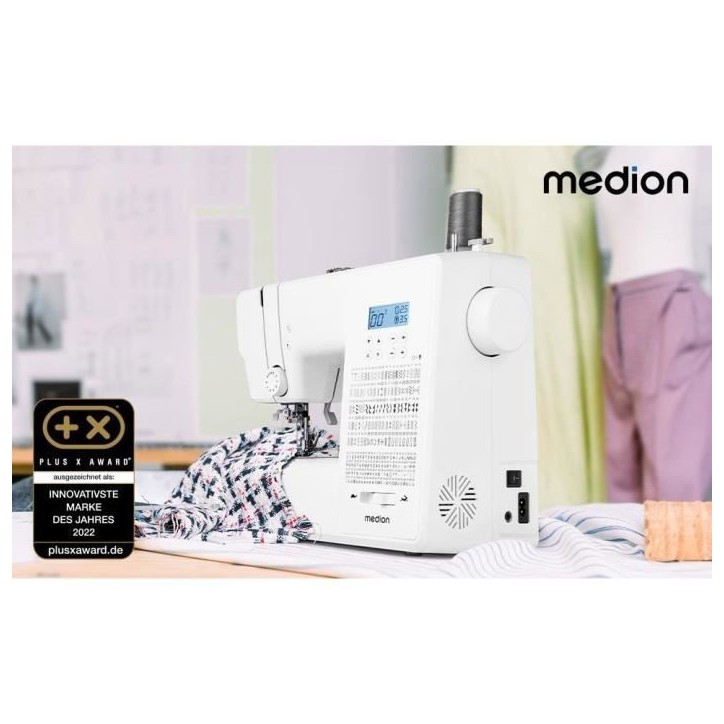 Machine a Coudre Numérique - MEDION - SD 36 - 38W - 270 Points - 700 tr/min - LED - Blanc
