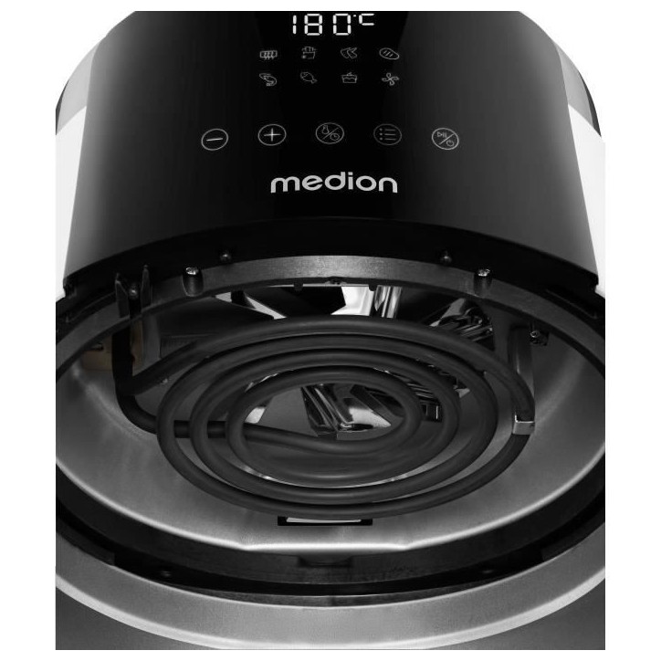 Friteuse a air chaud - MEDION - MD13030 - Digitale - Airfryer - 1500 watts - Minuterie 60 min - Jusqu'a 200°C - 4,7 L - Blanc Friteuse a air chaud - MEDION - MD13030 - Digitale - Airfryer - 1500 watts - Minuterie 60 min - Jusqu'a 200°C - 4,7 L - Blanc