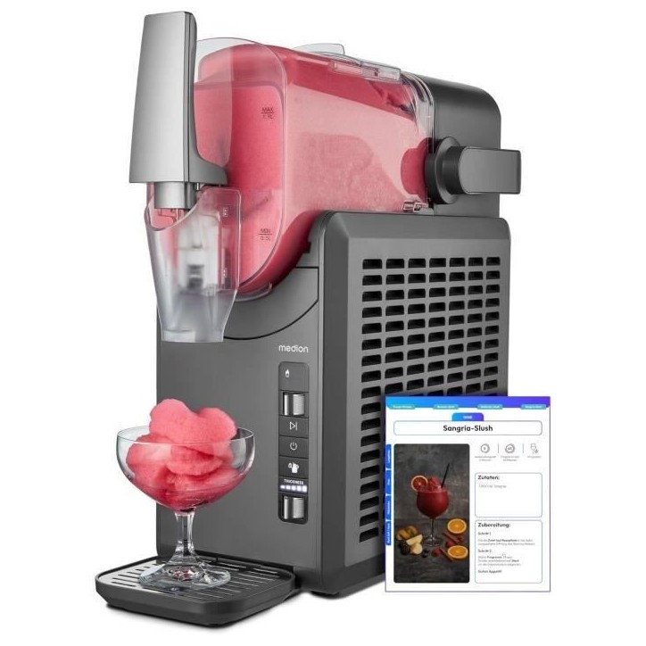 Machine a boissons glacées et granitées MEDION - MD12090 - Capacité 2,6L - 5 programmes - 200W Machine a boissons glacées et granitées MEDION - MD12090 - Capacité 2,6L - 5 programmes - 200W