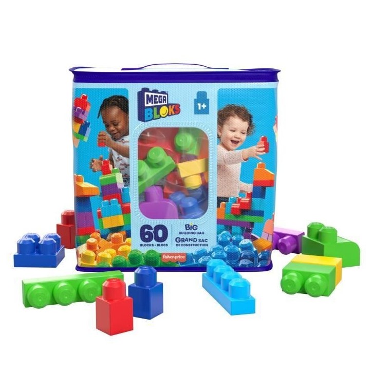 Mega Bloks - Sac Medium Classique 60 briques - Briques de construction - 12 mois et + DCH55 Mega Bloks - Sac Medium Classique 60 briques - Briques de construction - 12 mois et + DCH55