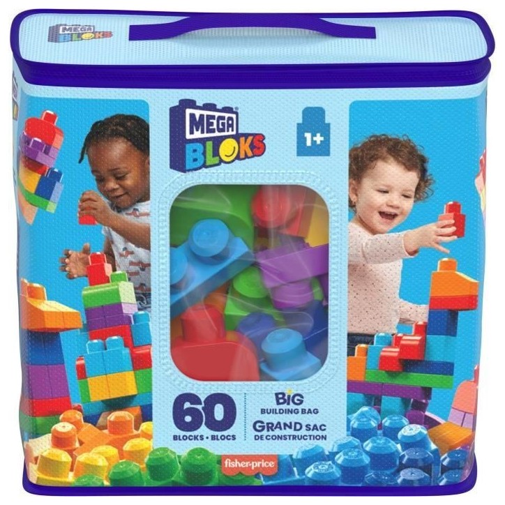 Mega Bloks - Sac Medium Classique 60 briques - Briques de construction - 12 mois et + DCH55 Mega Bloks - Sac Medium Classique 60 briques - Briques de construction - 12 mois et + DCH55