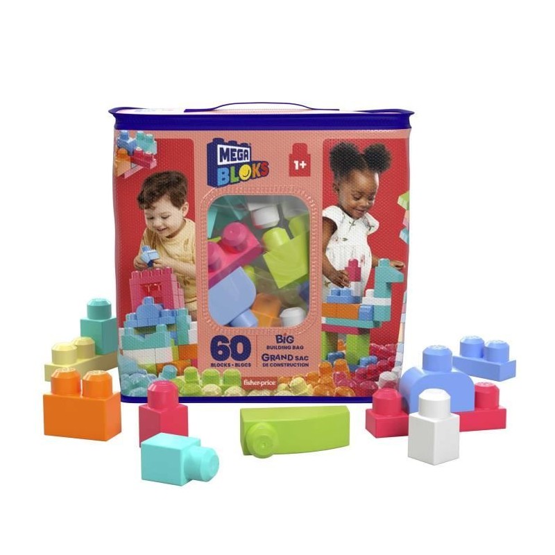 Mega Bloks - Sac Medium Rose 60 briques - Briques de construction - 12