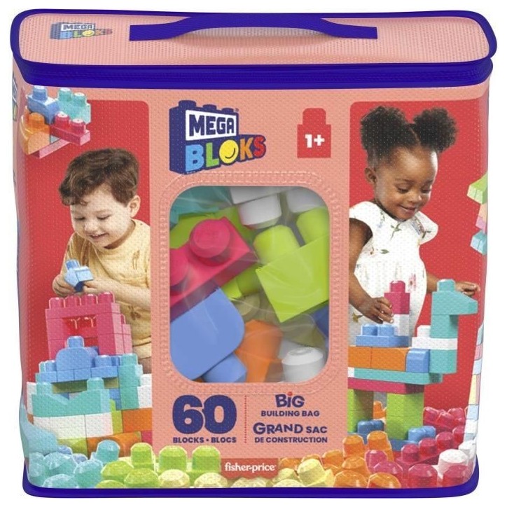Mega Bloks - Sac Medium Rose 60 briques - Briques de construction - 12 mois et + DCH54 Mega Bloks - Sac Medium Rose 60 briques - Briques de construction - 12 mois et + DCH54