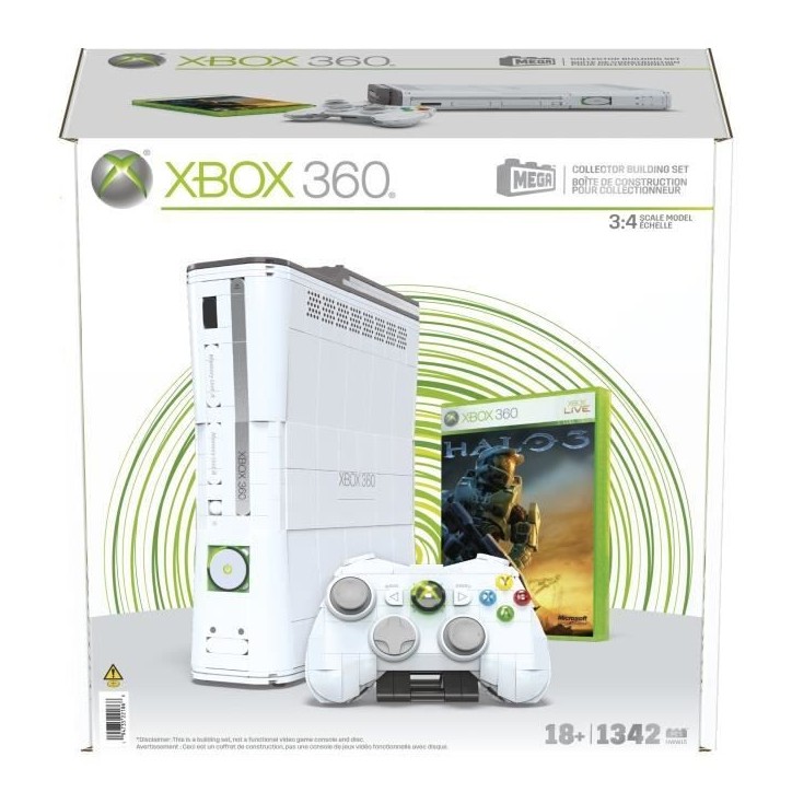 Coffret de Construction - MEGA - Réplique Xbox 360 - 1342 pieces - Manette avec LED - Pour Adultes Coffret de Construction - MEGA - Réplique Xbox 360 - 1342 pieces - Manette avec LED - Pour Adultes