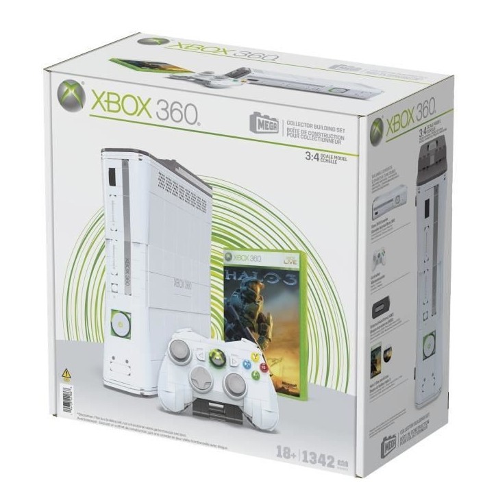 Coffret de Construction - MEGA - Réplique Xbox 360 - 1342 pieces - Manette avec LED - Pour Adultes Coffret de Construction - MEGA - Réplique Xbox 360 - 1342 pieces - Manette avec LED - Pour Adultes