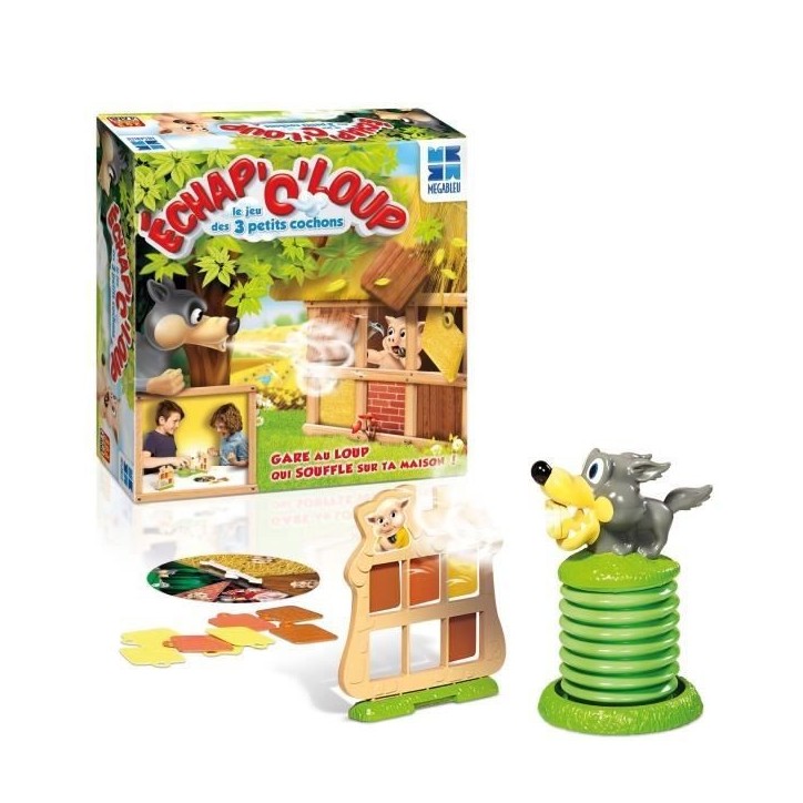 Echap O Loup - Le jeu des 3 petits cochons - Jeu de société enfant - MEGABLEU Echap O Loup - Le jeu des 3 petits cochons - Jeu de société enfant - MEGABLEU