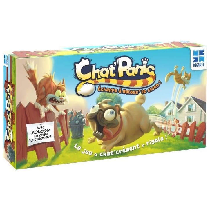 Jeu de société - MEGABLEU - Chat'Panic - Avance ton chat, évite le chien Moloss' Jeu de société - MEGABLEU - Chat'Panic - Avance ton chat, évite le chien Moloss'