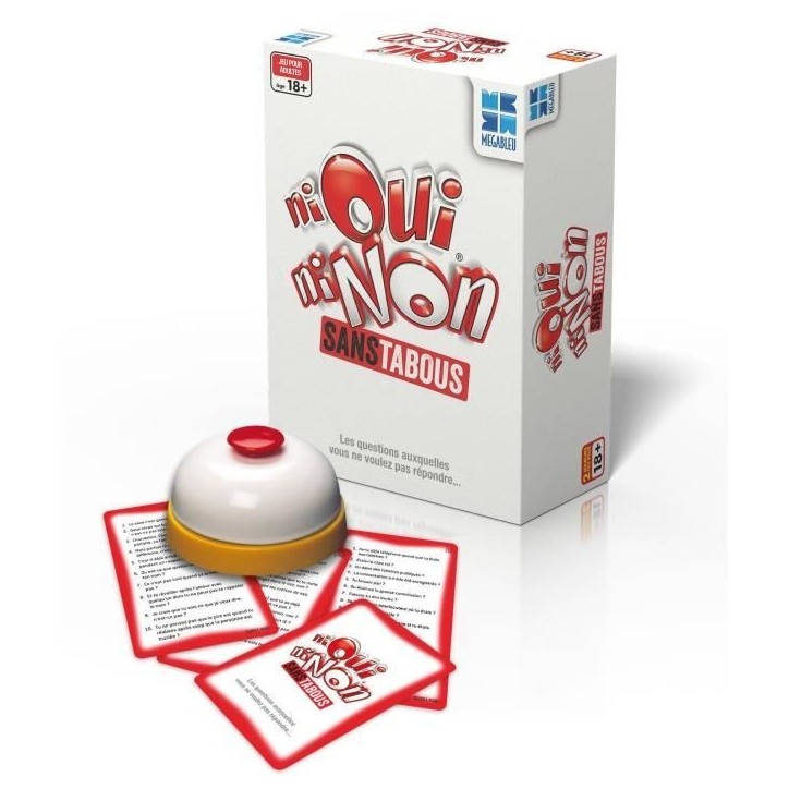 Jeu de société Ni Oui Ni Non Sans Tabous - Megableu - Pour adultes a partir de 18 ans Jeu de société Ni Oui Ni Non Sans Tabous - Megableu - Pour adultes a partir de 18 ans