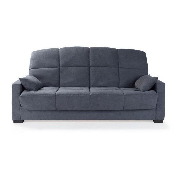 Canapé clic clac 3 places - Gris anthracite - Matelas 14 cm - 130 x 190 cm - MEGAN Canapé clic clac 3 places - Gris anthracite - Matelas 14 cm - 130 x 190 cm - MEGAN